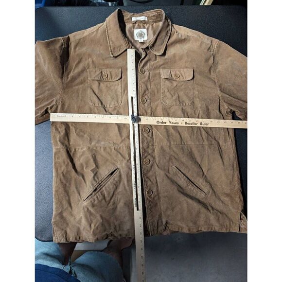 Vintage Paradise Collection Genuine Suede Leather Button Down Utility Coat Woman - Picture 6 of 6